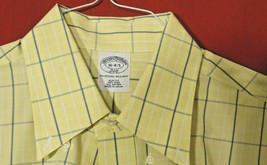 Brooks Brothers 346 Mens 16 4/5 Plaid Button Shirt Slim Fit Non Iron Yellow Blue - £14.35 GBP