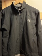 The North Face mens XL Black LS full zip polyester fleece lined softshel... - $29.70