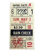 New York Yankees May 2 1965 Rain Check Ticket Stub - £45.44 GBP