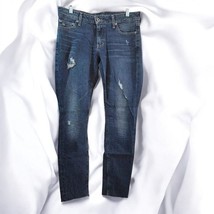 Lucky Brand Jeans Womens 4/27 Lolita Skinny Blue Medium Wash Denim Distressed - $18.69