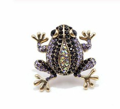 Vintage Look Gold Plated Stunning Frog Brooch Suit Coat Broach Collar Pin B64 - £14.62 GBP