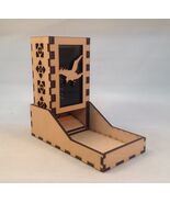 Raven Dice Tower and Tray Smoke Acrylic Window COMPACT DESIGN Laser Cut MDF - $29.69