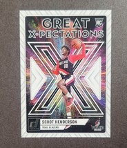 2023-24 Donruss Scoot Henderson #8 Great X-Pectations Portland Trail Bla... - $46.16 MXN