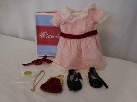 American Girl 18&quot; Doll Samantha Beforever Meet Outfit Dress Shoes Purse Hair bow - £62.51 GBP