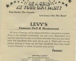 Levy&#39;s Famous Deli Catering Menu Pasadena Ave St Petersburg Florida  - £14.01 GBP
