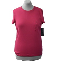Jones New York Signature T Shirt Womens XL Pink Rose 100% Cotton Cap Sleeve - £17.53 GBP