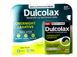 Dulcolax Overnight Laxative Bisacodyl 5 mg 200 Tablets ED: 06/2028 - $27.78