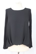 Lola &amp; Sophie XS Black Tuck-Front Long Sleeve Top - £32.69 GBP