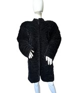 Vintage Chloe Black Silk Velvet Coat Size S 4 Padded Shoulders Oversized - $9,548.63 MXN