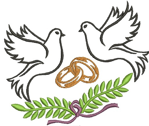 Wedding ring and doves Machine Embroidery Designs. - £2.63 GBP