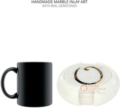 Decorative Marble Coaster Set Inlay Stone Kitchen Decor Christmas Gift E... - $3,844.85 MXN