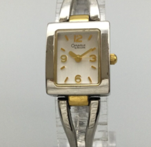 Caravelle by Bulova Watch Women Silver Gold Tone 17mm Rectangle Dial 6.75" - $29.69