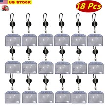 18Pcs Id Card Holder Badge Reel, Belt Clip, Aluminum Keychain, Waterproof, Black - £13.23 GBP