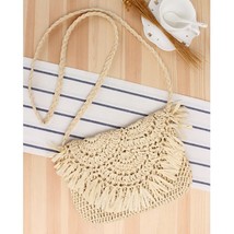 New Summer Straw Bag Handmade Tassel Beach Bags Raffia Rattan Woven Handbags Vac - £18.21 GBP