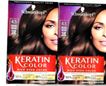 2 Pack Schwarzkopf Keratin Color 4.5 Medium Golden Brown Permanent Hair ... - £23.71 GBP