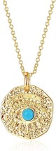 18K Gold Evil Eye Necklace,Moon Star Lion Pendant Jewelry, Lucky Charm Chain - £11.55 GBP