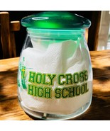 Holy Cross High School Queens NY Glass Candy Jar Green Lid  - $620.68 MXN