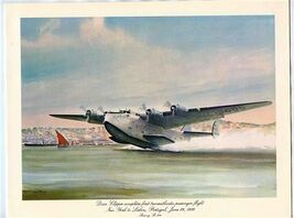 Pan American First Class Menu Boeing B 314 First Flight NY Lisbon Portug... - $27.72