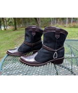 Brighton Brazil Leather Western Boots 2Tone Black Suede/Brown Moc-Croc w... - €69,43 EUR