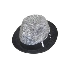 Men's Bently Soft Fedora Briad Straw Hat Stingy Brim Gino Gi210 Black White image 6