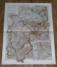 1912 Antique Map Of Rhineland Westphalia Cologne Ruhr Ruhrgebiet Essen Dortmund - £23.10 GBP