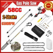 58CC?Pole Saw Gas Powered 2 Stroke Chainsaw Tree Trimmer Extension Hedge... - $276.99