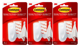 Command Spring Clips Adhesive Damage Free Hang, 1 Clip 2 Strips 3 Pack - £15.03 GBP
