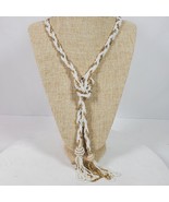 Vintage 1980s Casual Career Beaded Necklace 48 Inch Manual Tie - $249.41 MXN