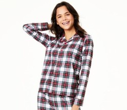 allbrand365 designer Womens Stewart Plaid Pajamas Top,Size Large,Stewart... - $33.87