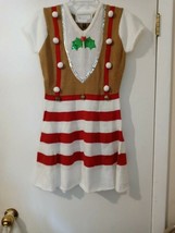 Derek Heart Juniors Multicolor Reindeer V neck S/Sleeve Christmas Skater Dress M - £18.38 GBP