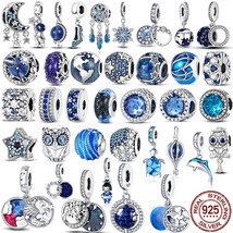 Silver 925 Blue Series Beads fit charm Bracelet Bangle Diy Original Design charm - £10.41 GBP