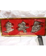 Gorham &quot;Sledding Skating Snowmen&quot; Silverplated Ornaments USED Set of 3 - $236.25 MXN