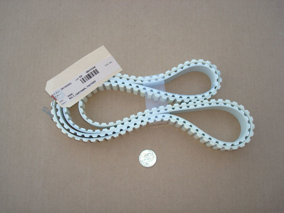 Lot of 2 cartoner toothed belts 0208 22191 1 in x 1080mm - $22.20