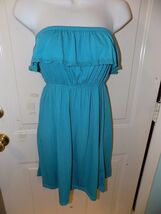 Faded Glory Strapless Fresh Teal Empire Dress with Ruffle Top Size S (4/... - $18.90