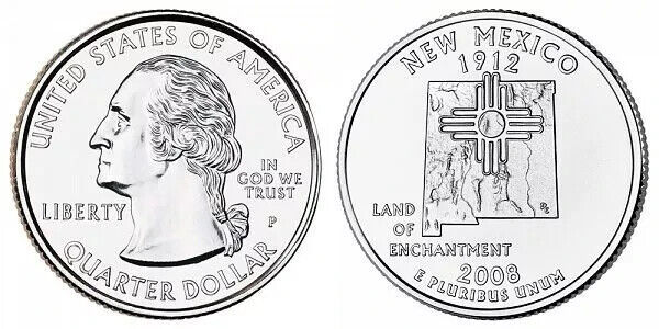 2008 D &amp; P New Mexico State Quarters - $1.00