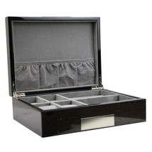 Decorebay Executive Wenge Black Piano Pattern Watch and Cufflink Jewelry Box - £70.39 GBP