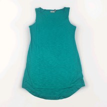 LOGO Lori Goldstein Tank Dress Sz S Eastern Green Rayon Cotton A261149 - $29.69