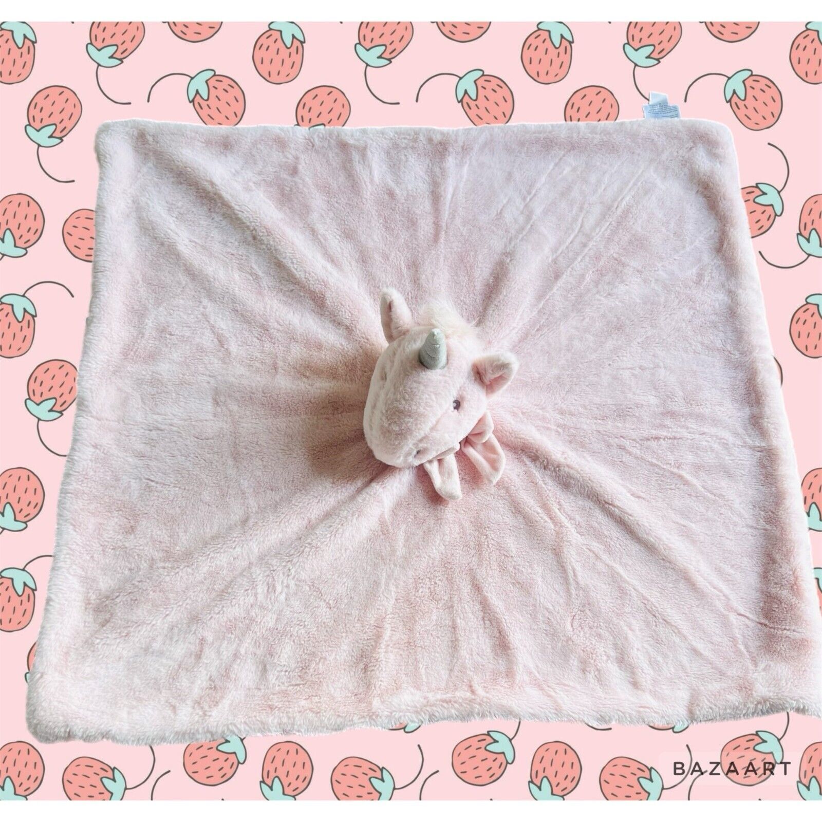 Pink Unicorn Lovey Extra Large Plush Soft Security Blanket Little Miracles 30" - $19.79