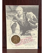 Laurence Olivier REJECTED Authenticated Ink 1948 Lincoln Wheat Penny Card - $135.75 MXN
