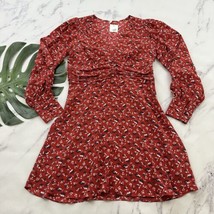 Veronica Beard Womens Marion Mini Dress Size 10 New Red White Floral Silk - $96.02