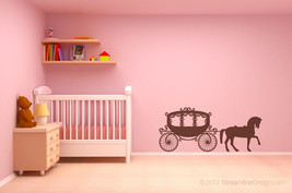 Girls Fairytale Horse and Carriage Vinyl Wall Art - £18.18 GBP