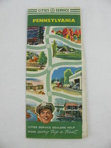 Vintage Pennsylvania Road Map Cities Service Dealers Color Oil/Gas Company - $9.89