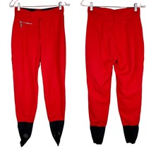 Vintage Bogner Ski Pants 8 Red Black Mesh Stirrups - $59.39