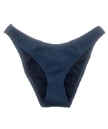 J Crew Textured Cheeky Bikini Bottom Dark Blue Curved Waist Size Med BC0... - €10,30 EUR
