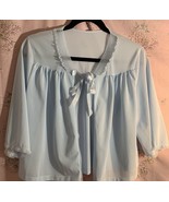 Ultra Feminine Lorraine Babydoll Bed Jacket In Baby Blue Vintage Size Small - £14.30 GBP