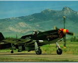 North American P-51-D Stump Pull Fighter Jet Unp Chrome Carte Postale G12 - $5.08