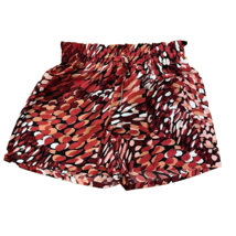 JODIFL Red Abstract Print Paperbag Shorts Womens Medium Lightweight NEW - £15.14 GBP