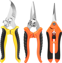 3 Pack Garden Pruning Shears, Stainless Steel Shears, Gardening Shears, ... - $13.79