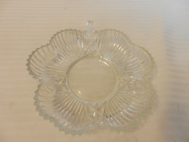 Small Hexagon Shaped Cut Glass Candy Dish Clear Center,  Raised Ribs On ... - $45.00