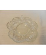 Small Hexagon Shaped Cut Glass Candy Dish Clear Center,  Raised Ribs On ... - £35.41 GBP